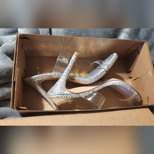 Jlo clear rhinestone heels